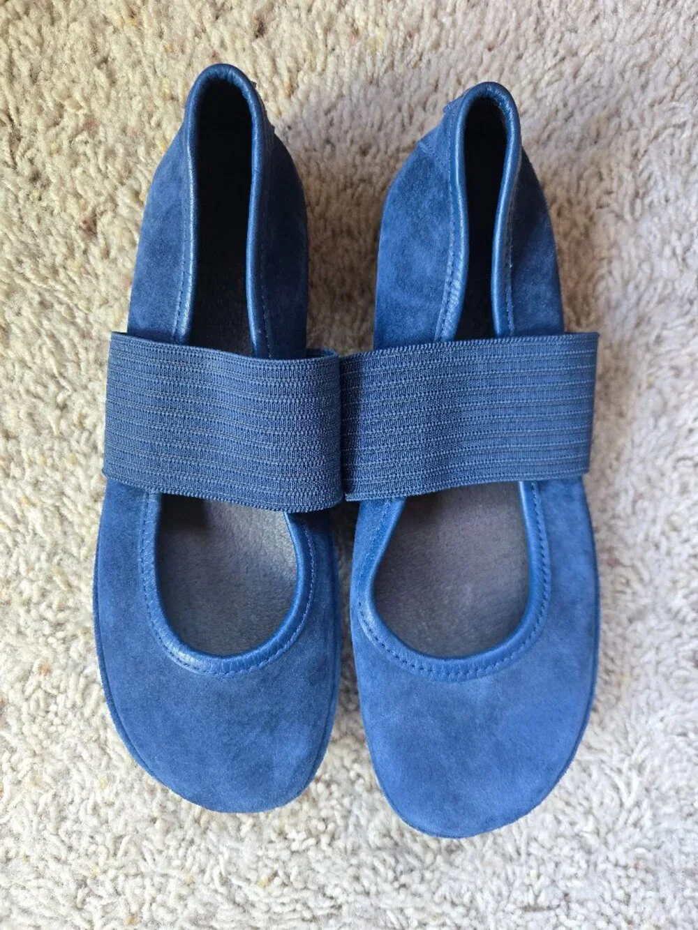 Camper Girls Nina Blue Suede Ballet Flats EU Size 36 Fits US Big Kids/Youth 4